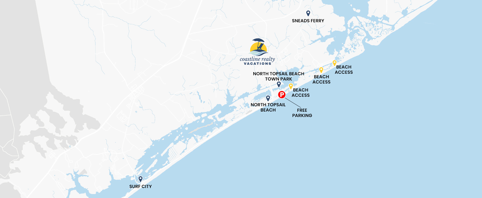 Coastline Realty Vacations map